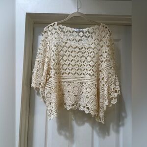 Chic Crochet Cream Blouse